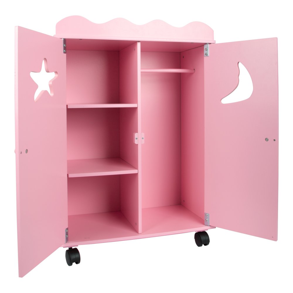 small foot Armadio in legno per bambole rosa - immagine 4