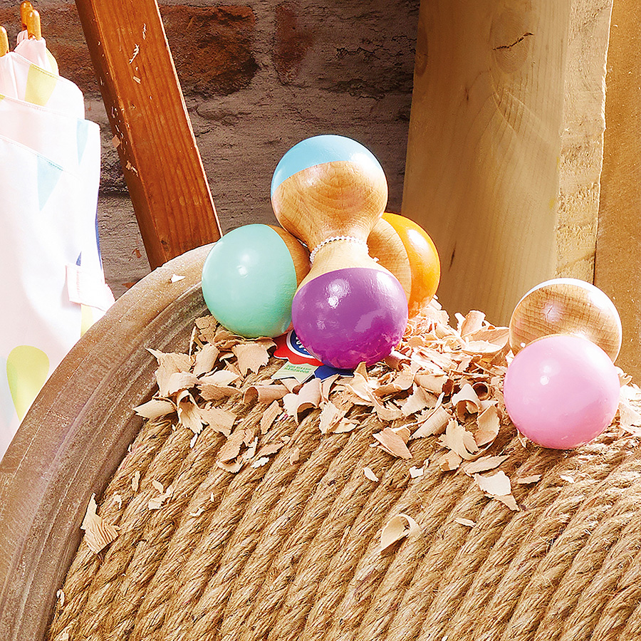 Vilac Drewniana grzechotka biało-niebieska - obrazek 3