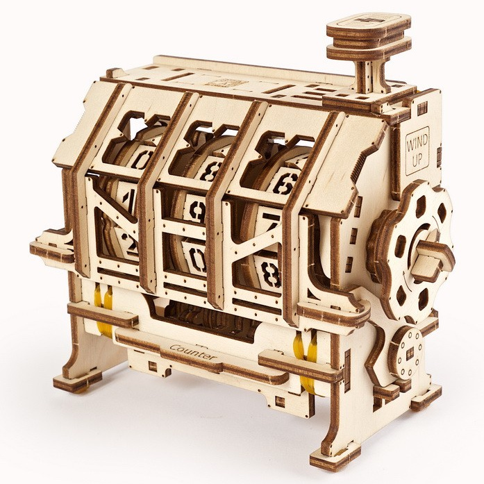 Ugears Drewniane Puzzle Mechaniczne 3D STEM Klikające liczydło