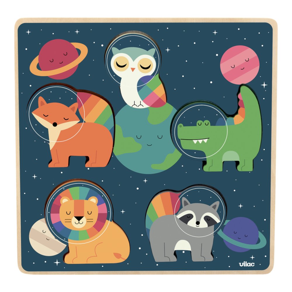 Vilac Puzzle encajable Animales astronautas