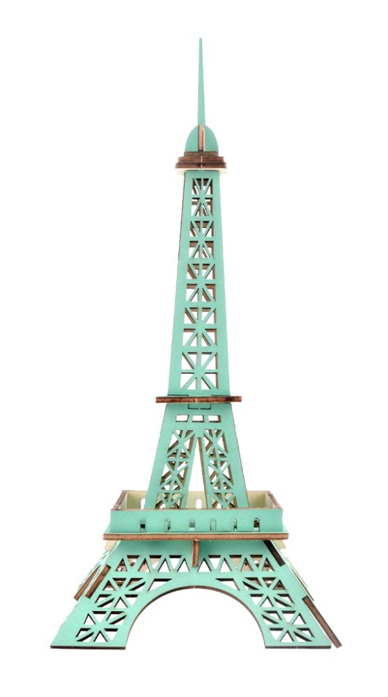 Woodcraft Puzzle 3D en bois Tour Eiffel turquoise