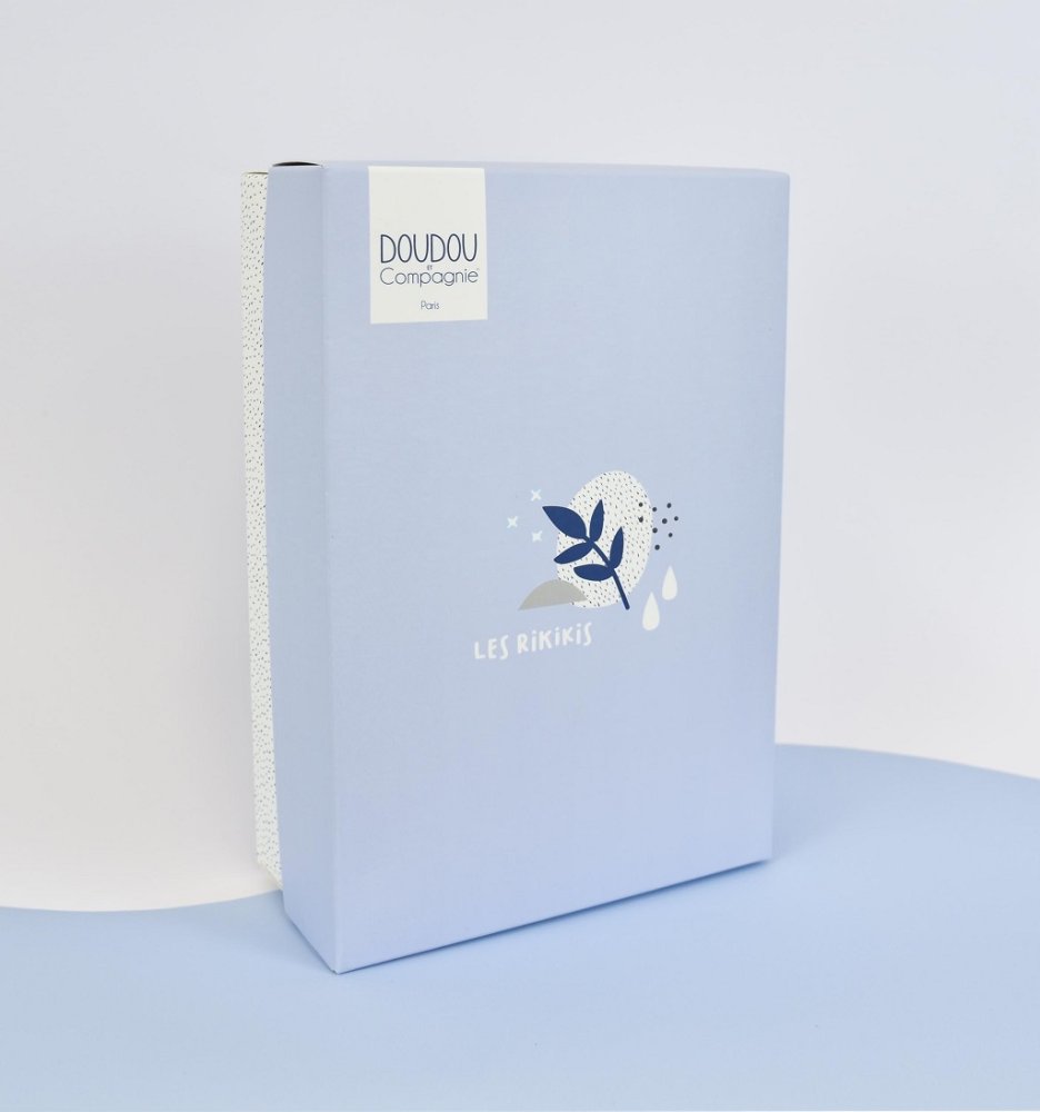 Doudou Pluszowy otulacz szaro-niebieski Słoń 19 cm - obrazek 4