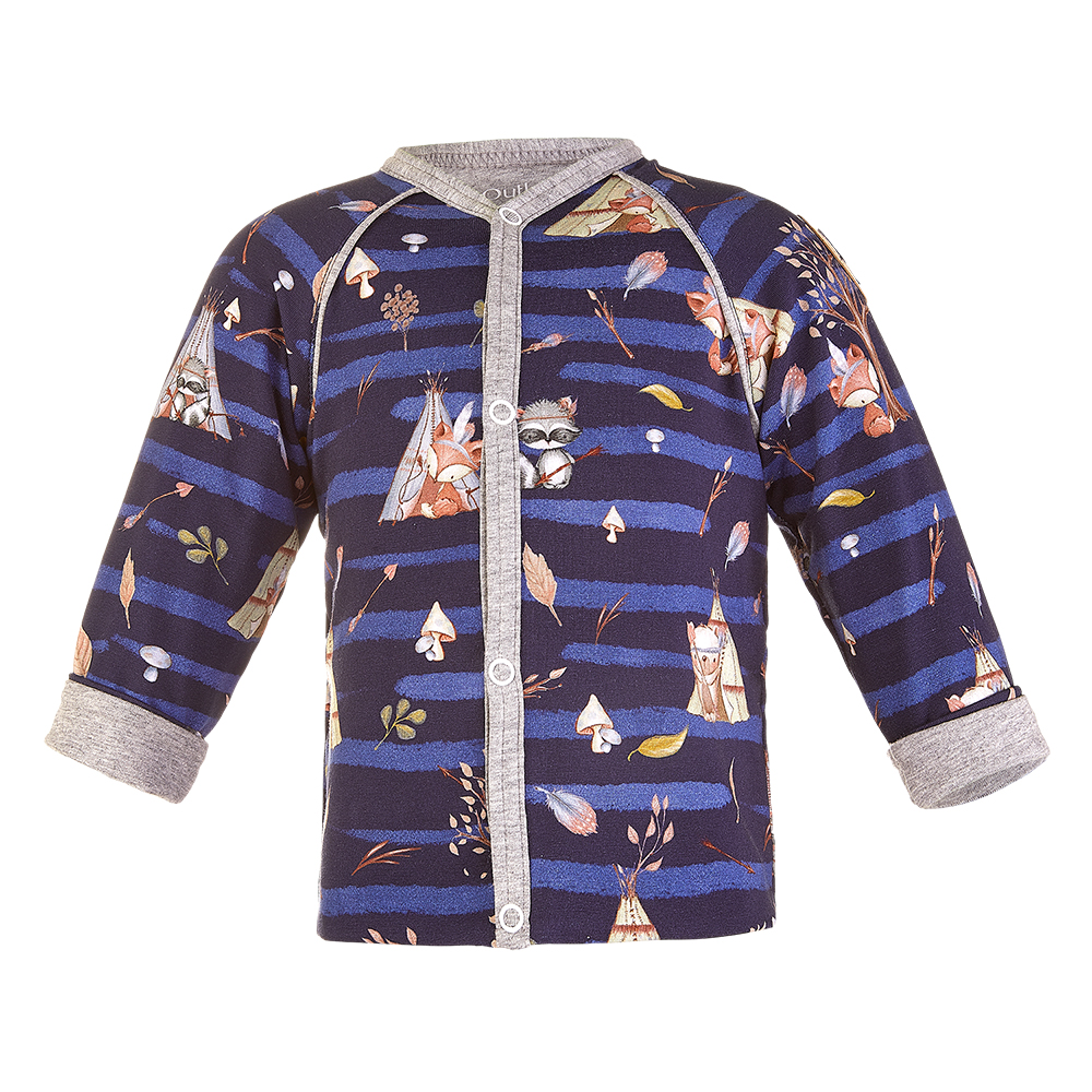 Veste doublée Outlast® - Animaux bleu foncé tipi/chiné gris 62-68