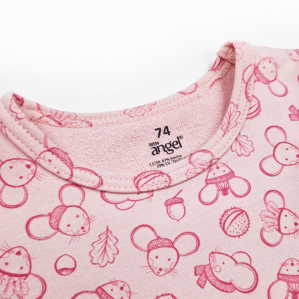 Body T-shirt smyk STAMPA Outlast® - rosa antico chiaro topolini 62 - immagine 2