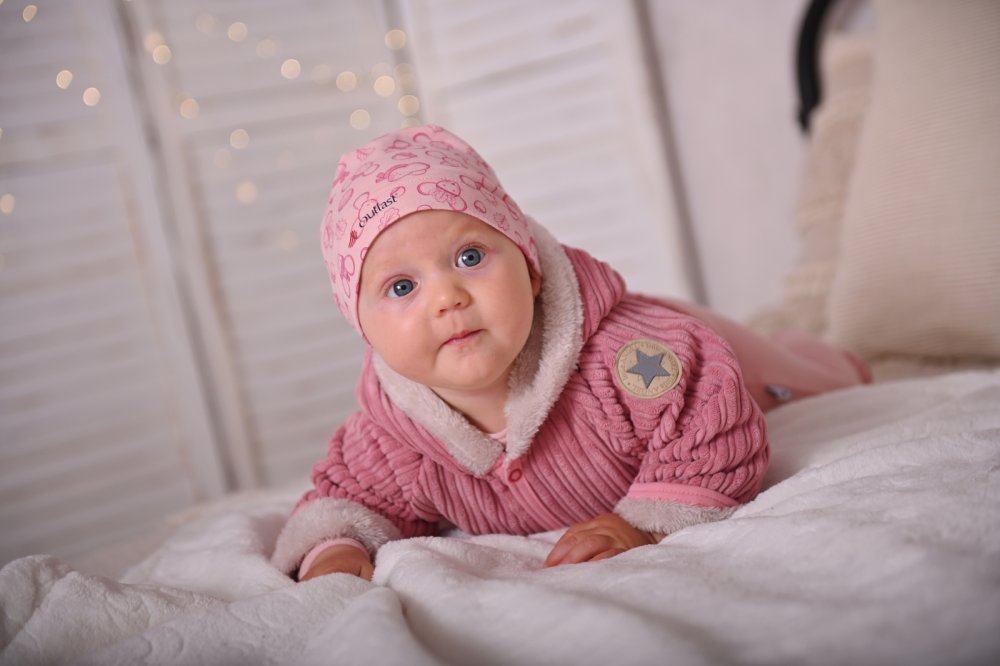 Gorro resbaladizo elástico ESTAMPADO Outlast ® - rosa antiguo claro ratones 2 | 39-41 cm - Imagen 3