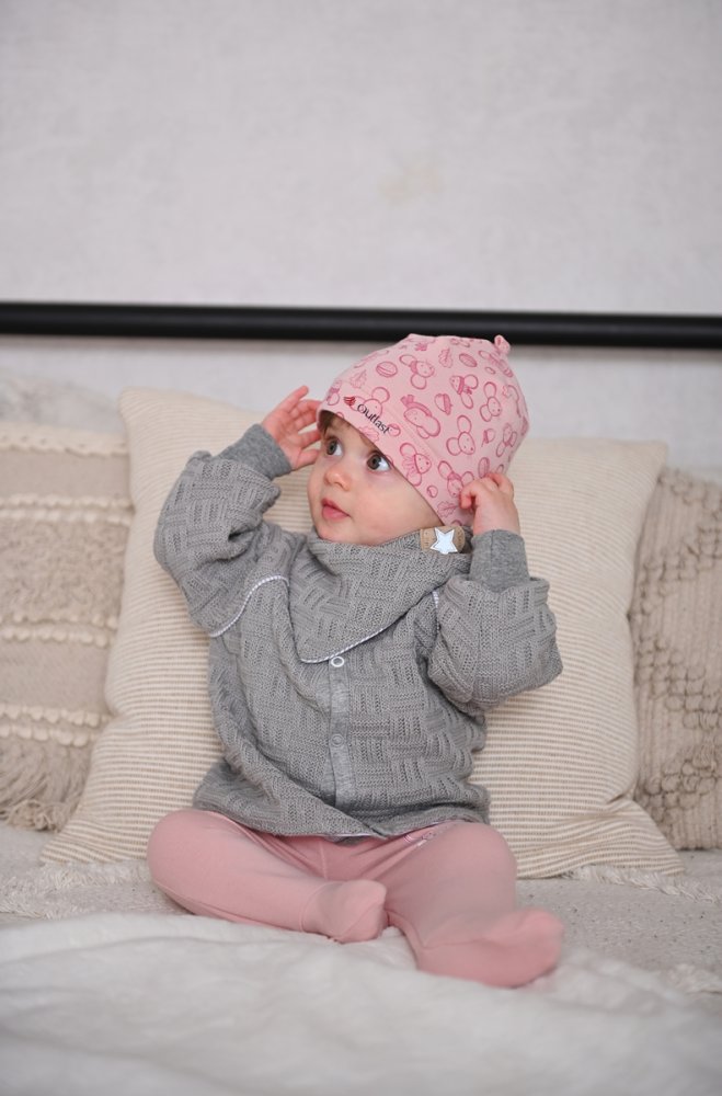 Gorro resbaladizo elástico ESTAMPADO Outlast ® - rosa antiguo claro ratones 2 | 39-41 cm - Imagen 5