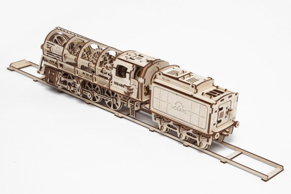 Ugears 3D dřevěné mechanické puzzle Parní lokomotiva 4-6-0 s tendrem (obrázek 4)