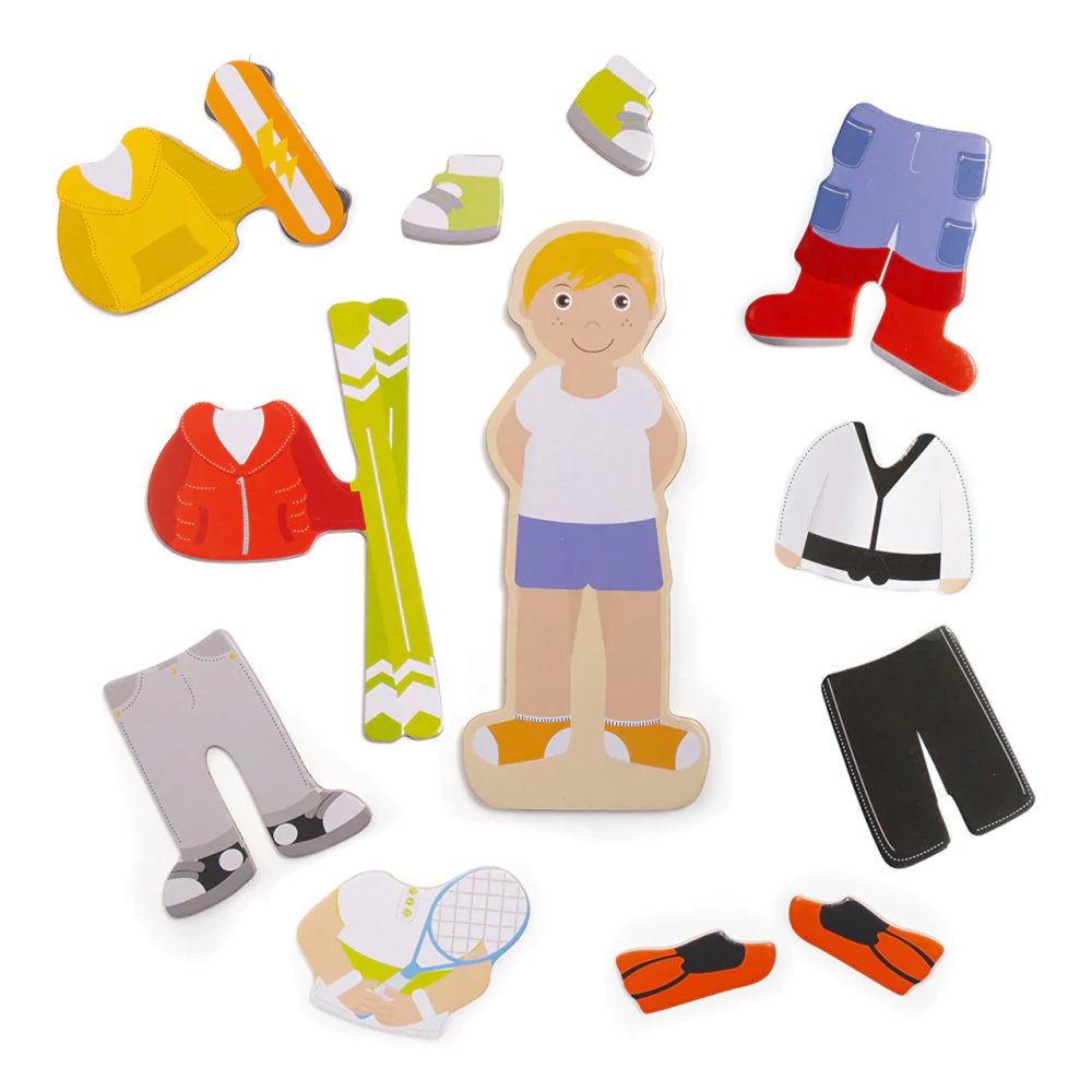 Bigjigs Toys Magnetické oblékací puzzle sportovní aktivity (obrázek 4)