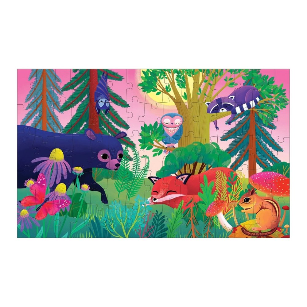 Mudpuppy Puzzle s lentikulárním efektem Les ve dne, v noci 75 dílků (obrázek 3)