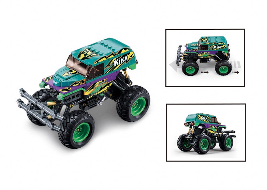 Sluban Power Bricks M38-B1161 Natahovací auto Bigfoot Green-Purple Speed ​​​​Kixx (obrázek 4)