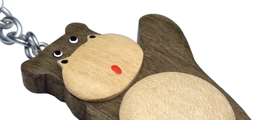 2Kids Toys Dřevěná klíčenka velká Hroch stojící (obrázek 3)