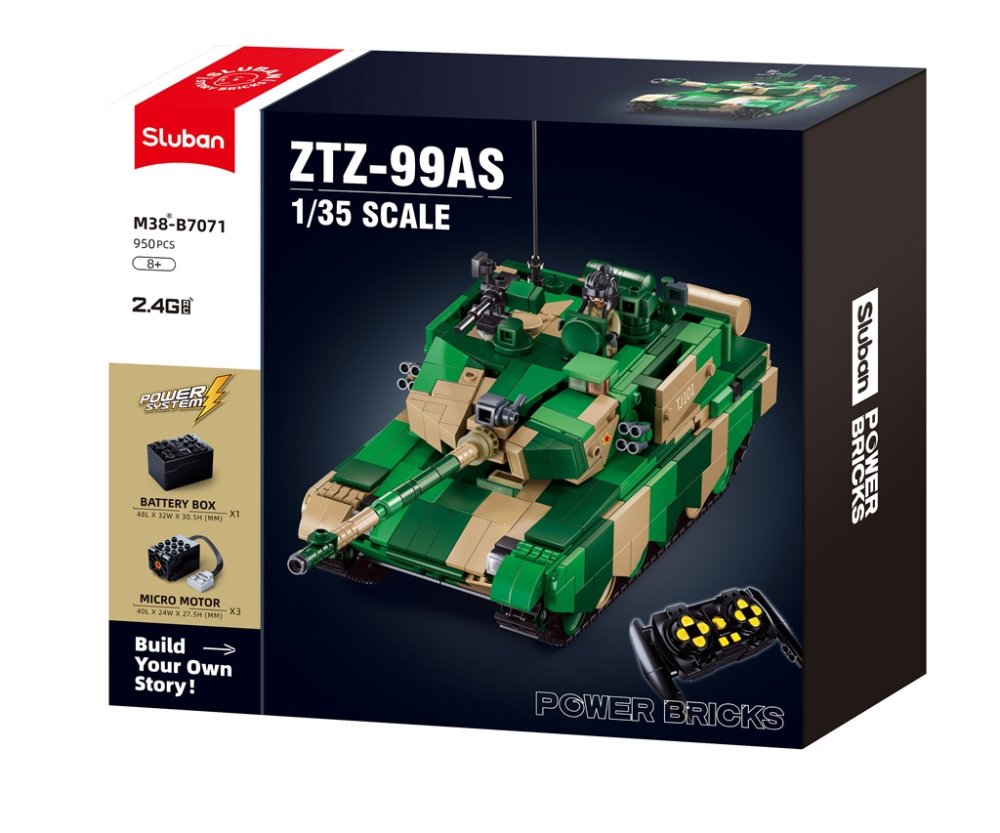 Sluban Power Bricks M38-B7071 R/C ZTZ-99AS Tank na dálkové ovládání (obrázek 5)