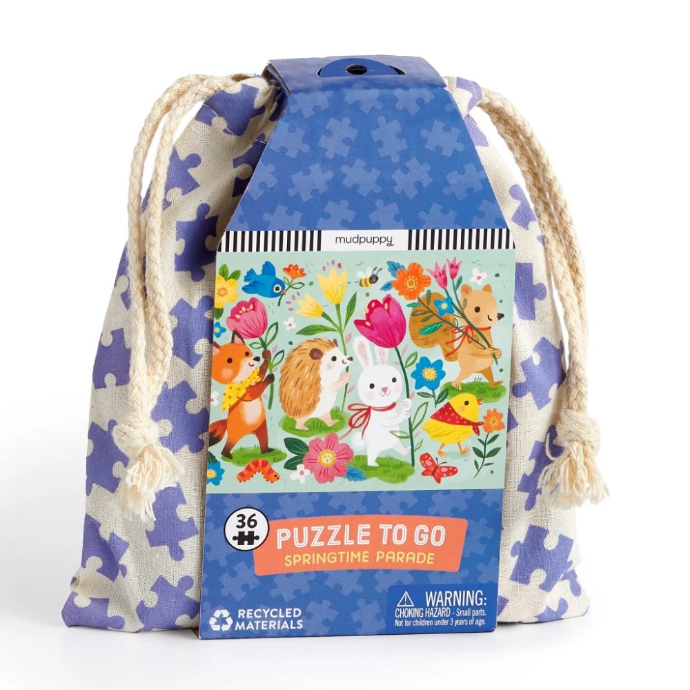 Mudpuppy Puzzle Jarní průvod v látkovém pytlíku 36 dílků (obrázek 4)