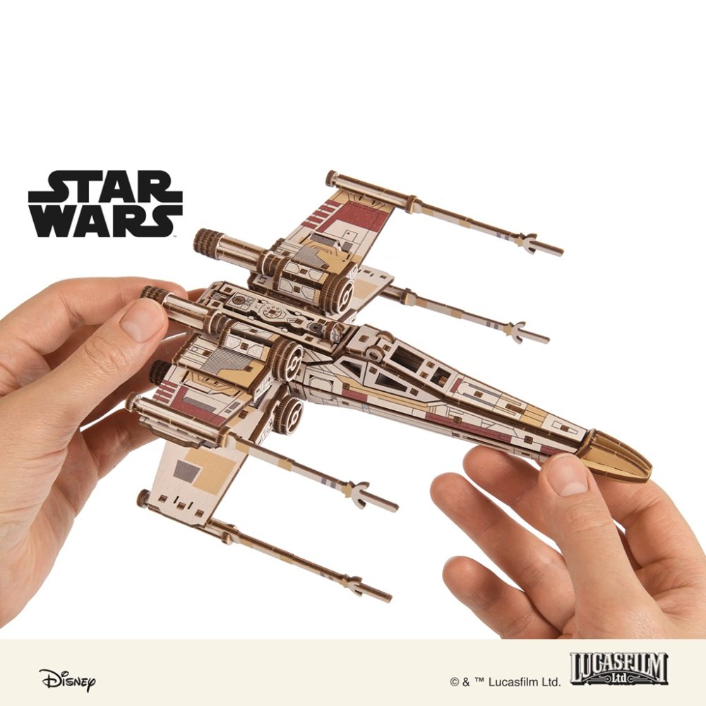 Ugears 3D dřevěná mechanická skládačka Star Wars Luke Skywalker X-Wing stíhačka (obrázek 4)