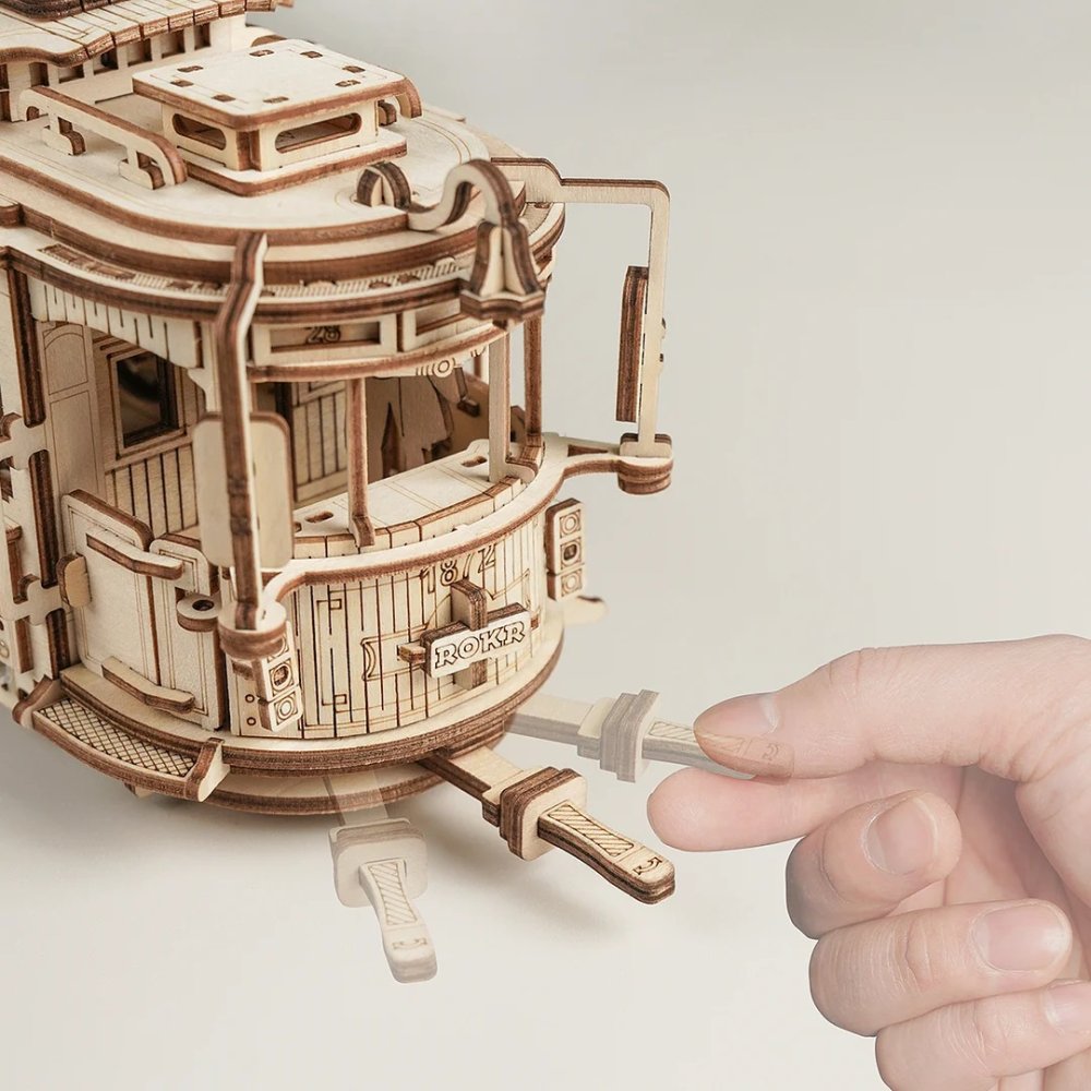 RoboTime 3D dřevěná mechanická skládačka Tramvaj (obrázek 7)