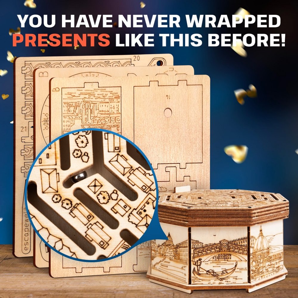 EscapeWelt Dřevěný hlavolam Secret Maze Box (obrázek 6)