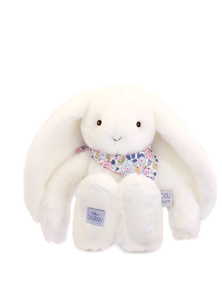 Doudou Plyšový králíček s šátkem bílý 35 cm (obrázek 7)