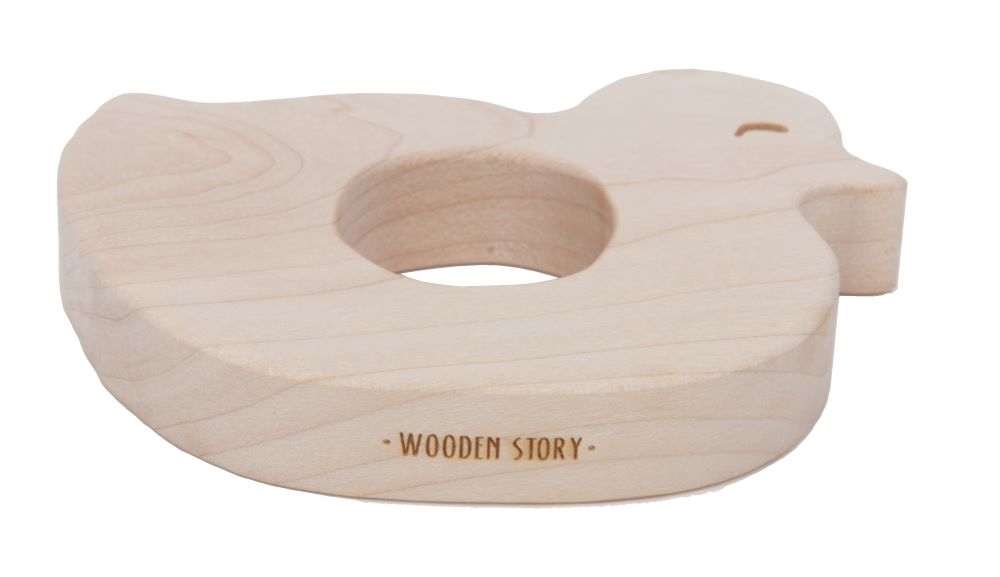 Wooden Story Bijtspeelgoed - Eendje,Wooden Story Bijtspeelgoed - Eendje