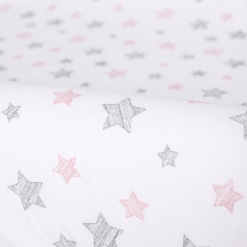 CEBA Wickelauflagenbezug 50x70-80 Cm 2 Stück Candy Pink+Pink Stars