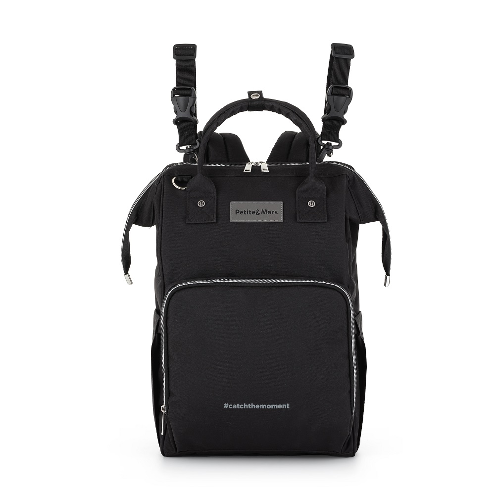 PETITE&MARS JACK Kinderwagen-Wickeltasche – Catchthemoment Just Black-Serie