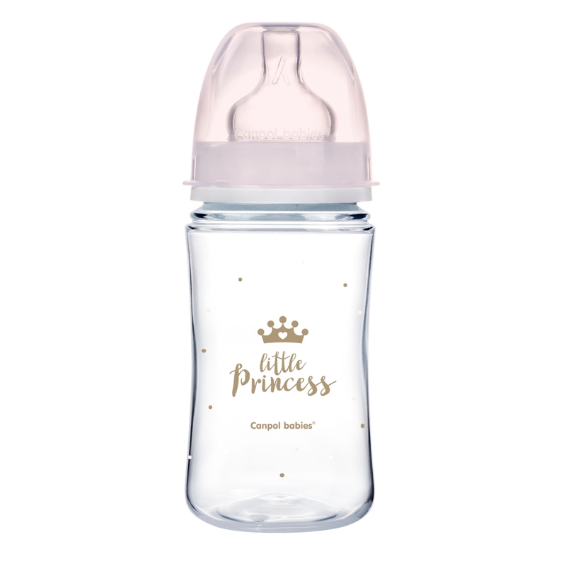 CANPOL BABIES Biberon à Large Goulot Royal Baby 240 Ml Rose