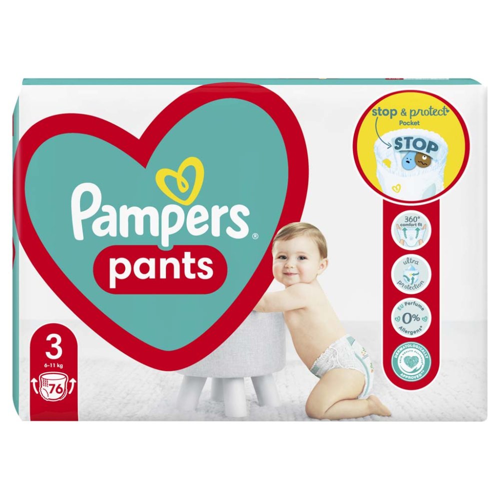 PAMPERS Active Baby Pants Panty Windeln Größe 3 (76 Windeln) 6-11 Kg