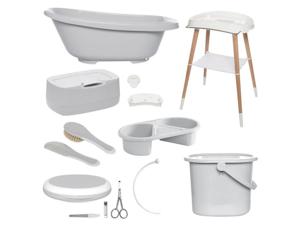 BÉBÉ-JOU Set Da Bagno Digitale Bébé-jou Sense Plus 8 Pezzi Grigio Chiaro