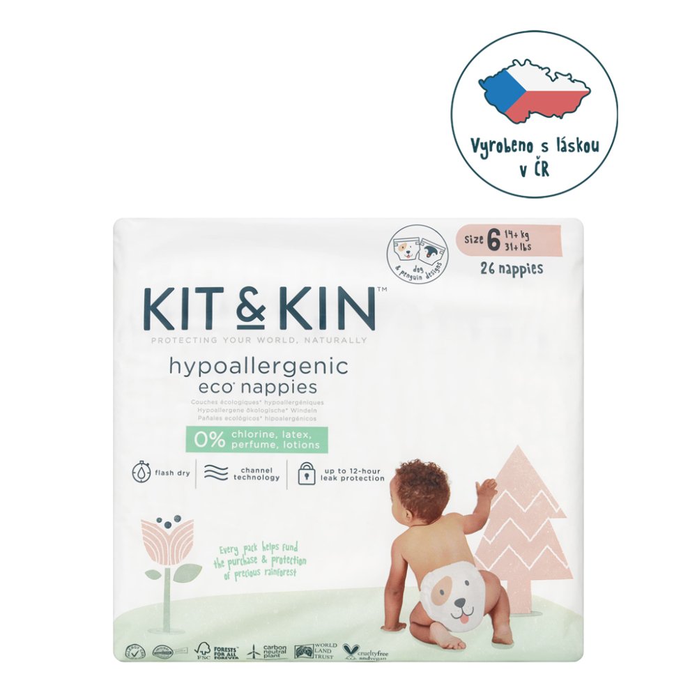 KIT & KIN Scutece De Unică Folosință Eco 6 (14 Kg+) 24 Buc