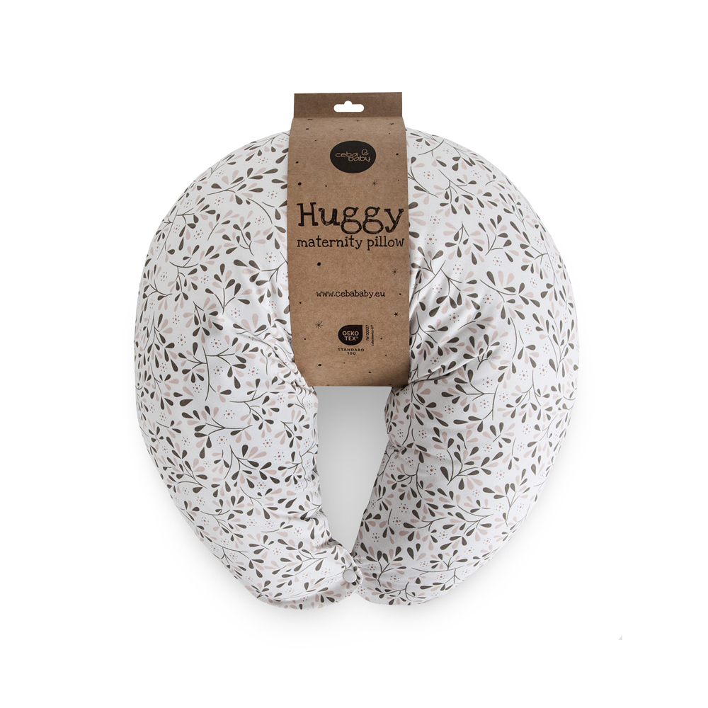 CEBA Nursing Pillow Huggy (150x60x37) Basic Tiny Leaves