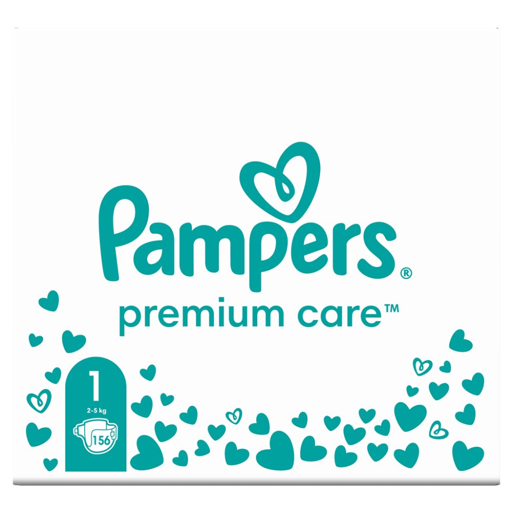 Jednorazowe Pieluszki PAMPERS Premium Care Rozm. 1, 156 Szt., 2kg-5kg