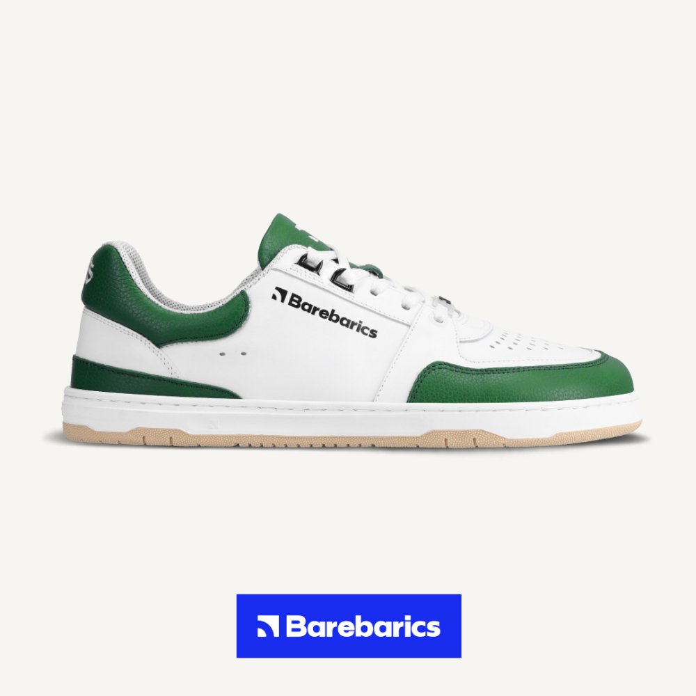 Barebarics Wave Barefoot Sneakers - White & Dark Green 37 White