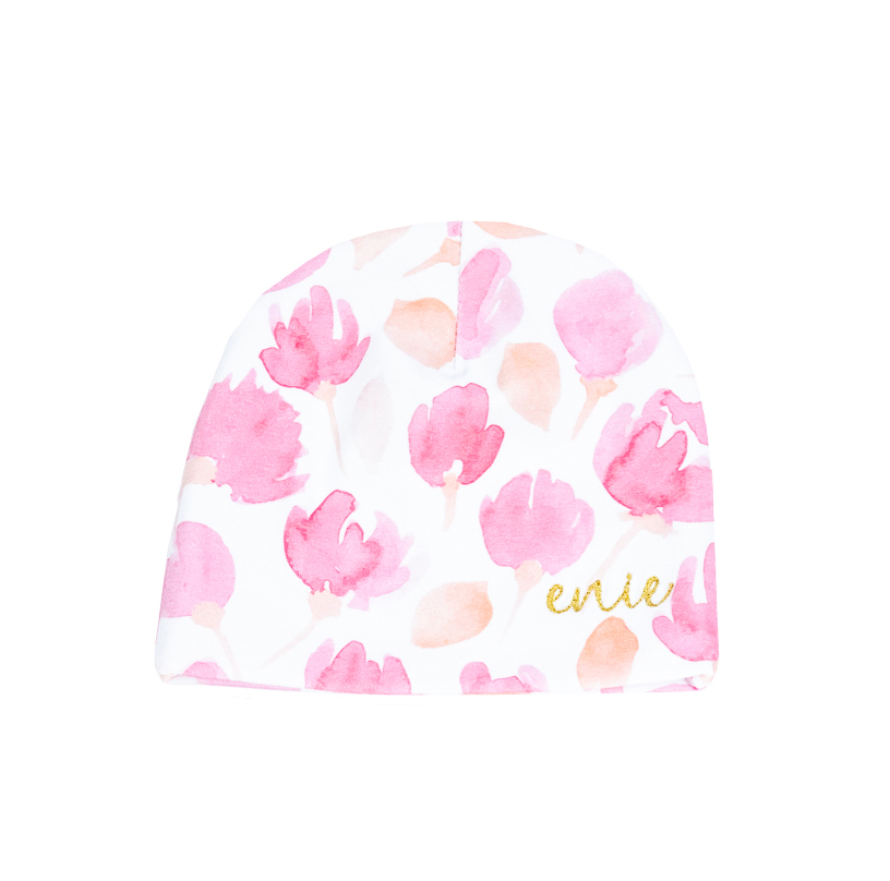 ENIE BABY Bonnet enfant Feuilles Roses fille 9-12m