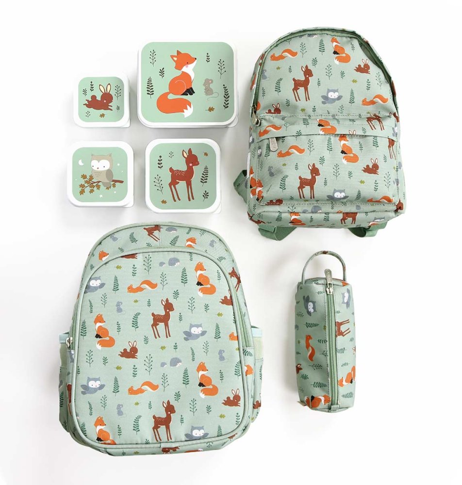 A Little Lovely Company - Set di quattro contenitori per snack - Amici della foresta - verde - immagine 6