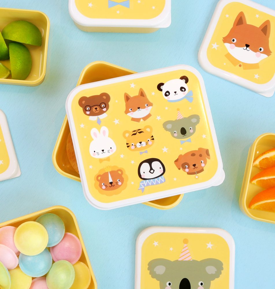 A Little Lovely Company - Set di quattro contenitori per snack - Amici animali - immagine 5
