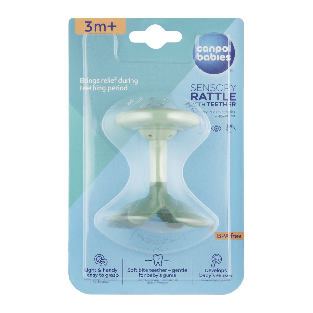 CANPOL BABIES Sonaglio sensoriale con massaggiagengive verde - immagine 4