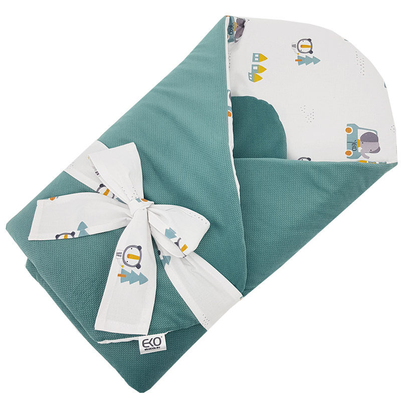 Couverture d'emmaillotage écologique en coton avec velours et intérieur en noix de coco nœud Cars 75x75cm – Image 3