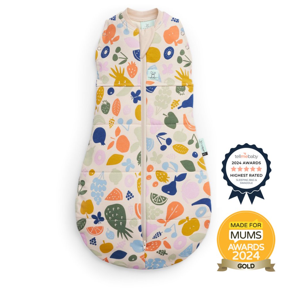 ERGOPOUCH Pucktuch und Schlafsack 2in1 Cocoon Fruit Salad 0-3 m, 3-6 kg, 2,5 tog