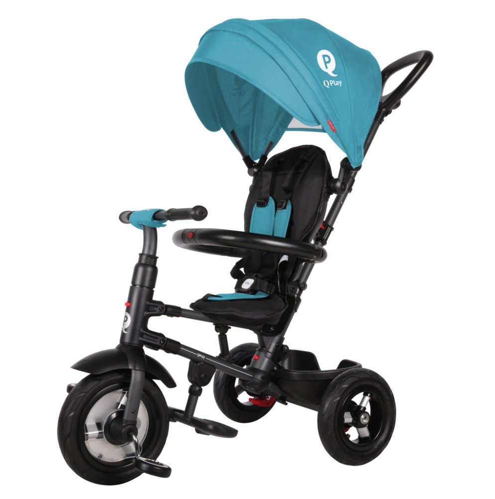 QPLAY Triciclo Rito air gel (Rubber) Verde-blu, età 10-72 mesi - immagine 3