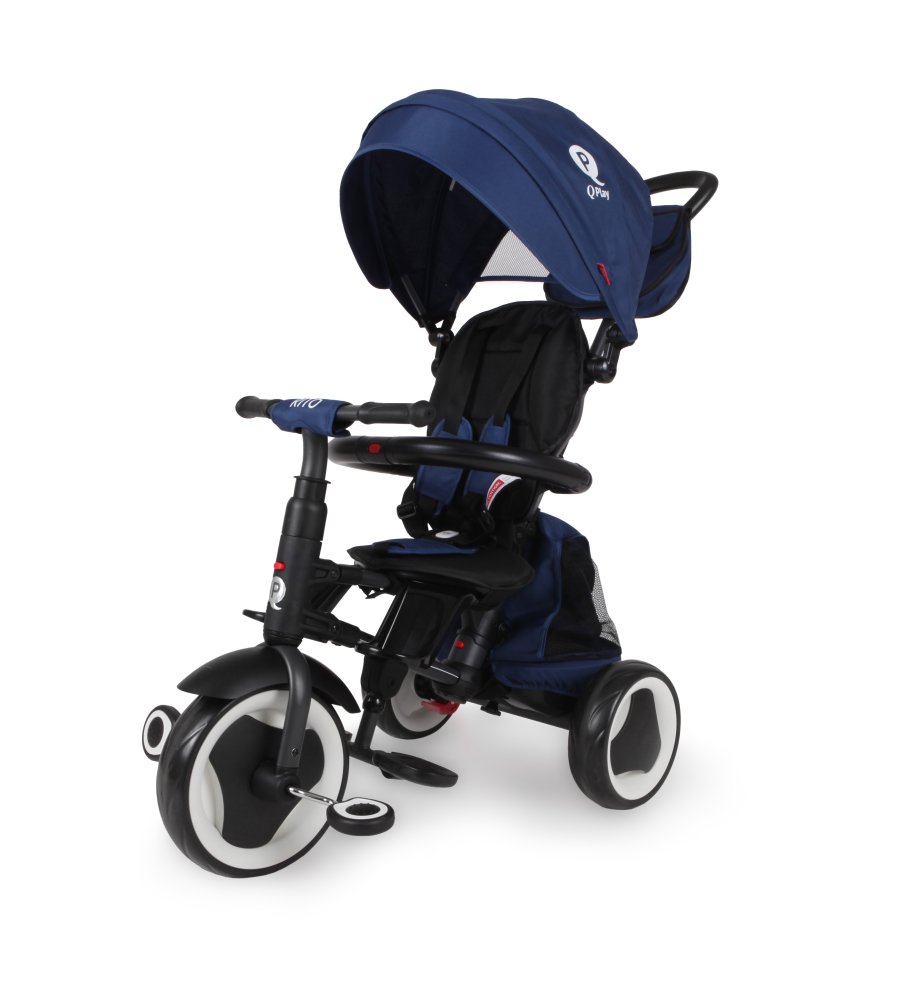 QPLAY Tricycle Rito Plus Blue, 3 en 1, âge 10-72 mois – Image 3