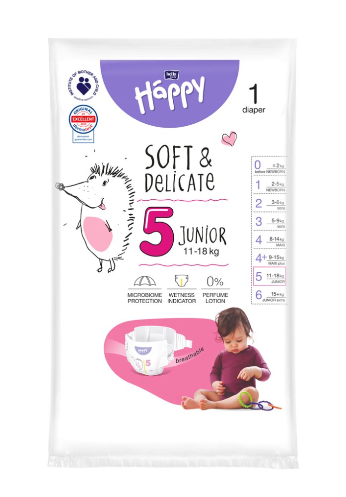BELLA HAPPY Baby Couches jetables Junior 11-18 kg Big Pack 52 unités – Image 6