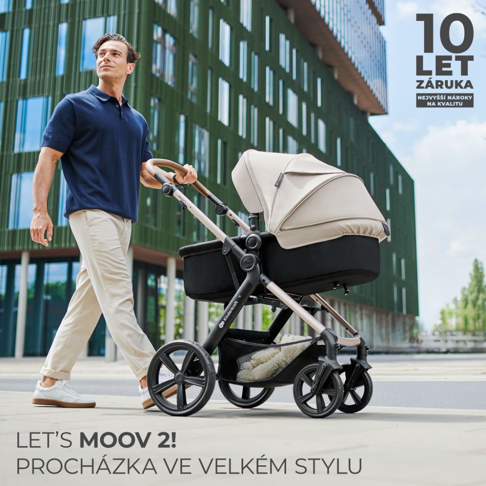 KINDERKRAFT Poussette combinée Moov 2 3en1 Pure Black - roues en mousse – Image 3