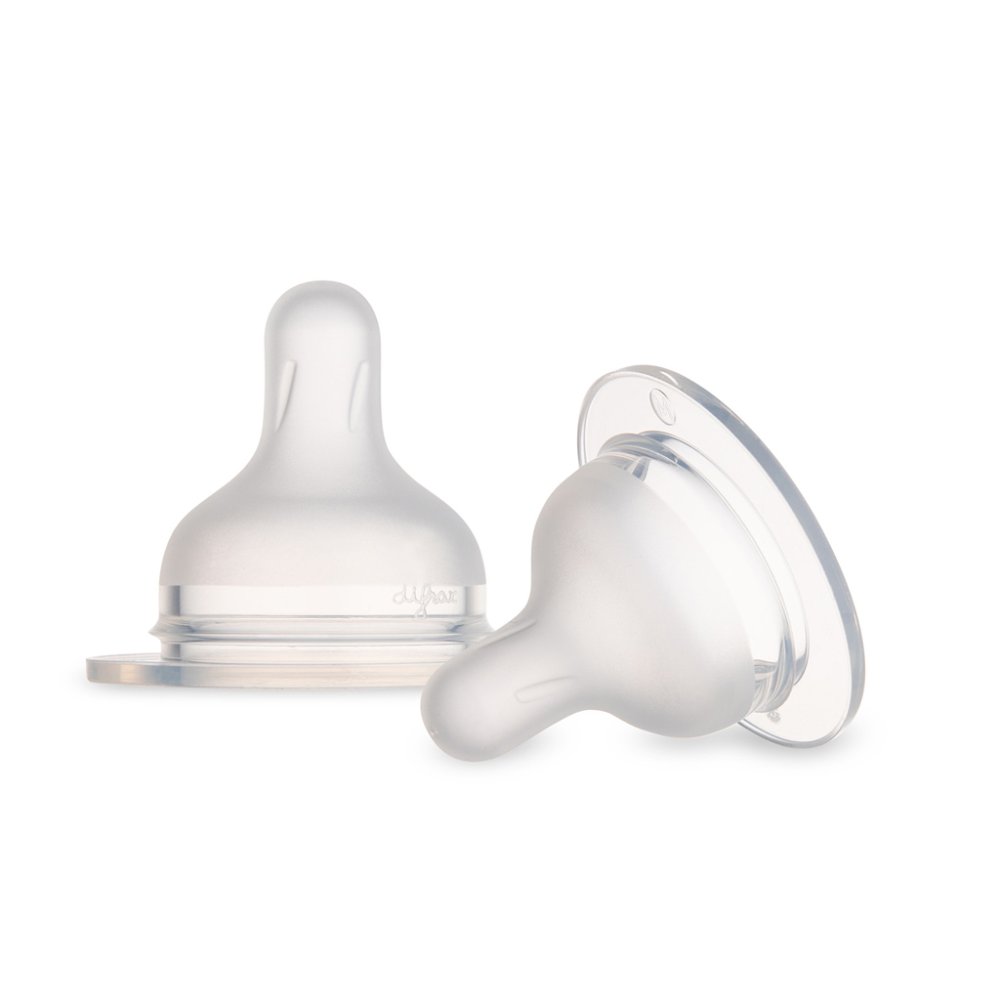 CANPOL BABIES Tettarella in silicone per biberon S-Shape flusso lento 3m+, 2 pz