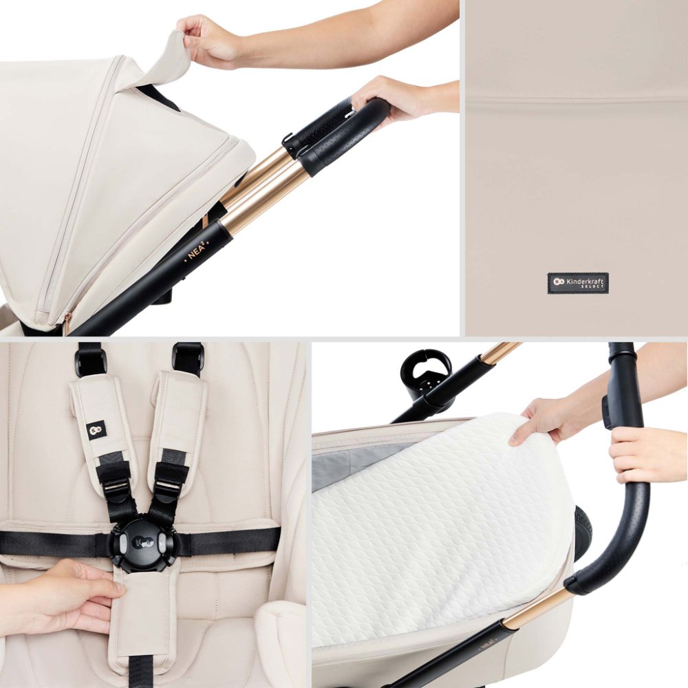 Poussette combinée KINDERKRAFT Nea 2 2en1 Beige – Image 6