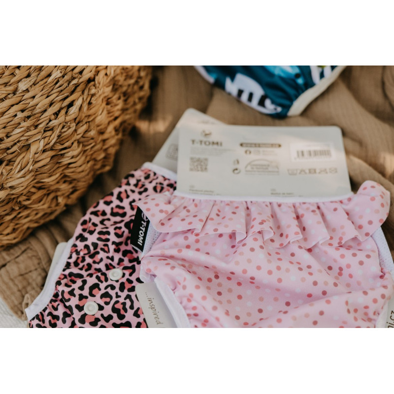T-TOMI Couche de bain à volant, 5-15kg, Pink dots – Image 5