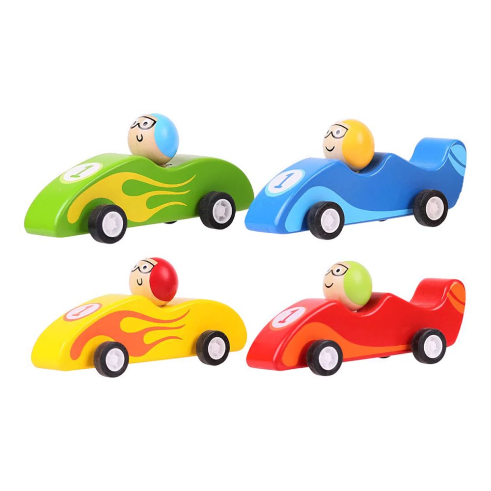 Bigjigs Toys Coche de carreras de madera colorido 1 ud - Imagen 3