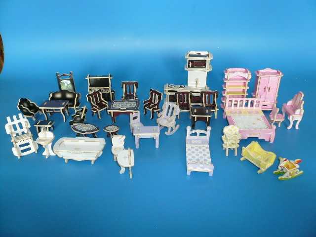 Woodcraft Fa 3D puzzle színes bútor