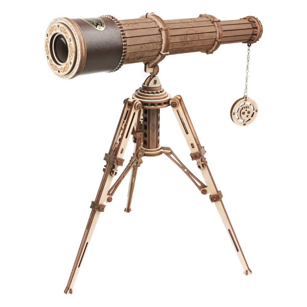 RoboTime Rompecabezas mecánico de madera 3D Telescopio pirata