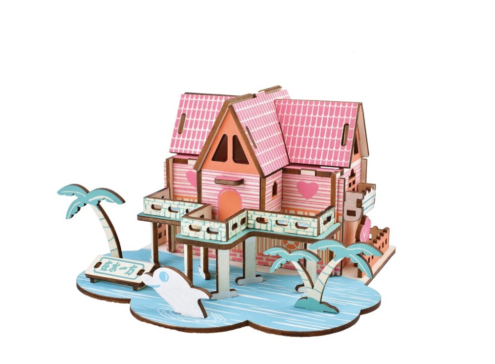 Woodcraft Puzzles 3D de Madera Casa de Verano