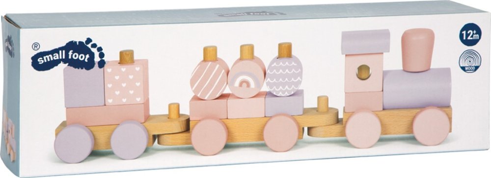 small foot Ensartar Tren de Madera Rosa - Imagen 3
