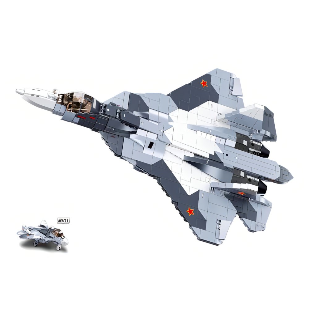 Sluban Modellbausteine M38-B0986 Su-57 Jet Fighter 2 in 1
